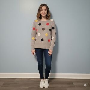 Cynthia Rowley Gray Sweater with Colorful Dots